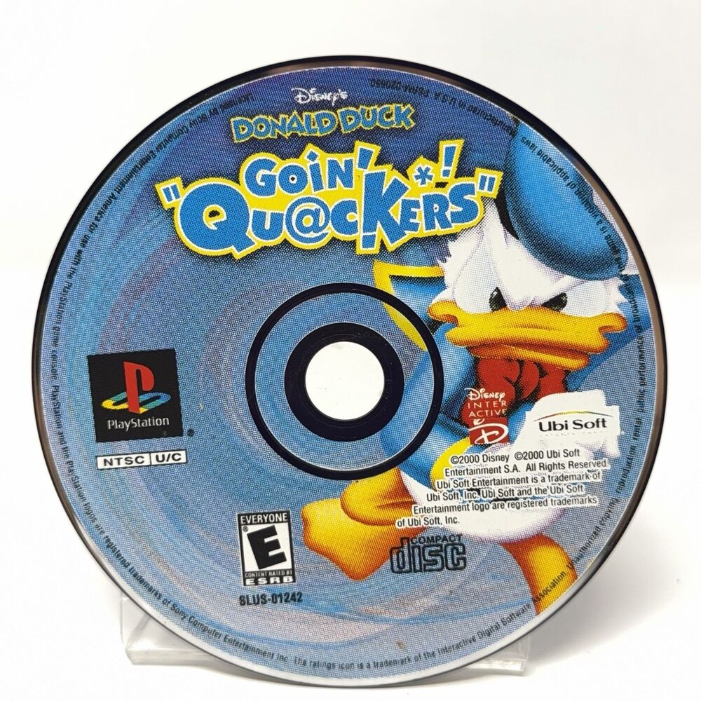 Disney Donald Duck Goin Quackers PlayStation 1 PS1 Disc Only Refurbished Tested